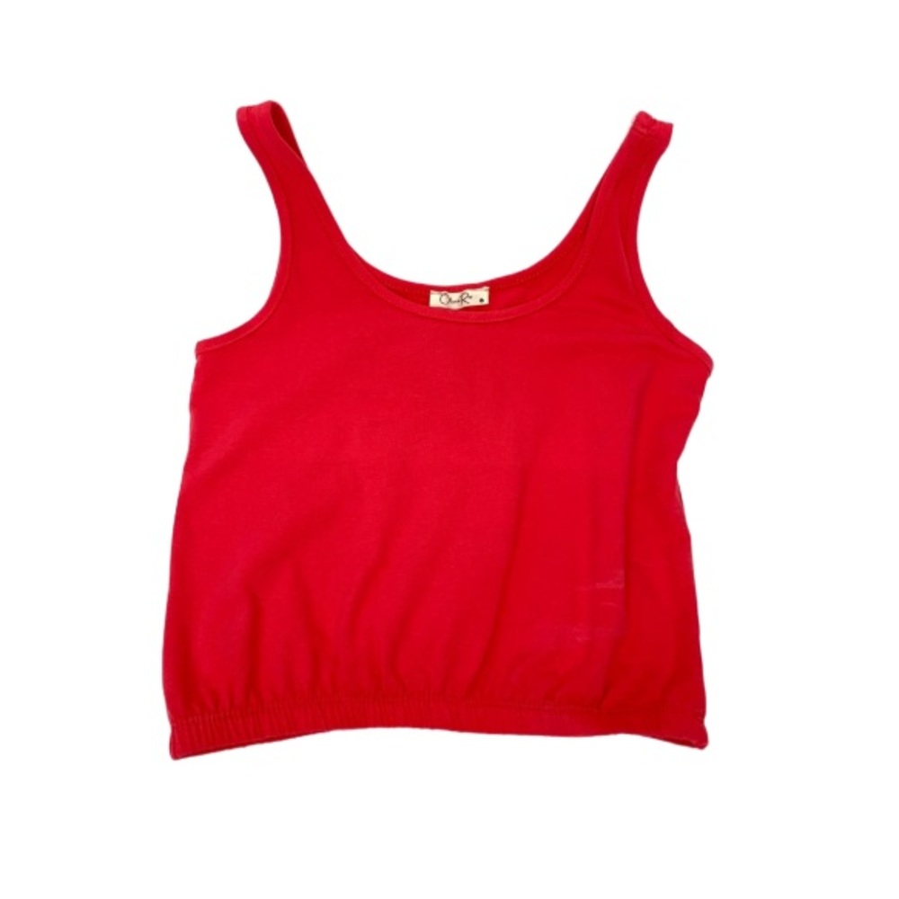 Olivia Rae Stretch Fit Solid Coral Melon Pink Cropped Tank Top Nwt Size Large